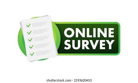 Online survey, checklist, questionnaire icon. Laptop, Computer screen. Feedback business concept. Vector illustration