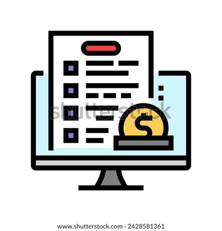 online survey color icon vector. online survey sign. isolated symbol illustration