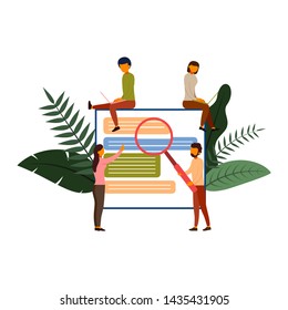 Online survey concept concept with character, vector illustration