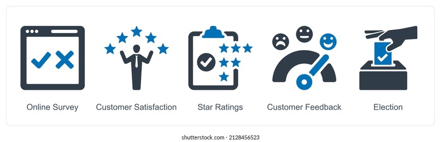 Estudio En Línea Y Concepto De Icono De Satisfacción De Los Clientes