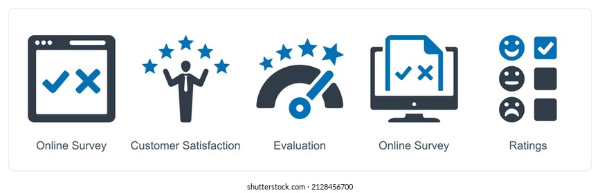 Online Survey And Customer Satisfaction Icon Concept