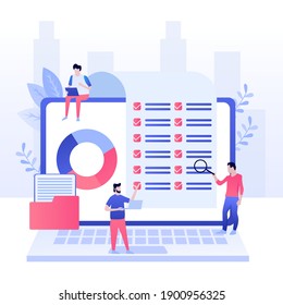 Online Survey flat design. can use for website and mobile website. Easy to edit and customize 