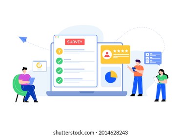 An online survey flat illustration 