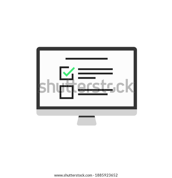 Online Survey Form Checklist Icon Computer Stock Vector (Royalty Free ...
