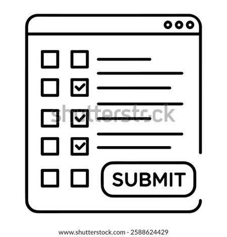 Online Survey Form Icon for Data Collection