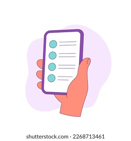 online survey form in a phone icon