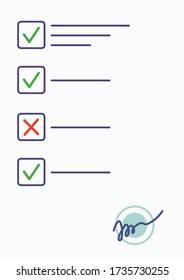 Online survey forms, computer vector illustration, exam paper paper document, e-voting concept on the Internet, web training