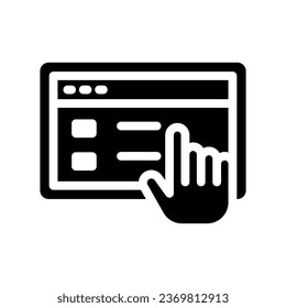 online survey glyph icon illustration vector graphic. Simple element illustration vector graphic, suitable for app, websites, and presentations isolated on white background