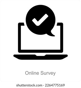 Online Survey and survey icon concept