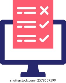 Online Survey Icon Fill Vector Illustration