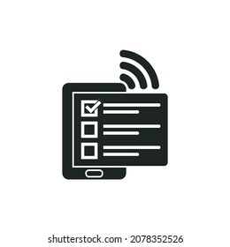 Online survey icon isolated of flat style design