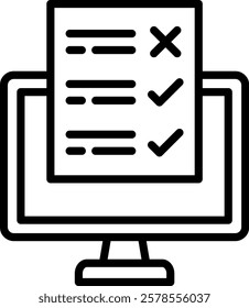 Online Survey Icon Line Vector Illustration