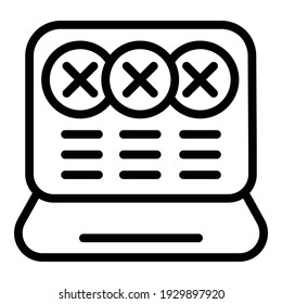 Online survey icon. Outline online survey vector icon for web design isolated on white background