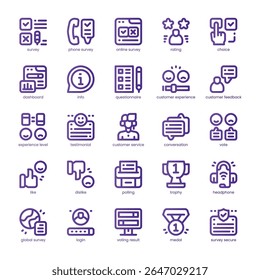 Online Survey Icon pack for your website, mobile, presentation, and logo design. Online Survey Icon line basic color design. Vector graphics illustration and editable stroke.