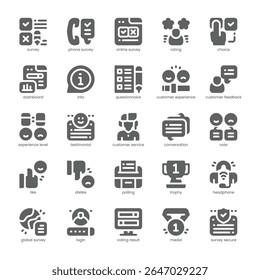 Online Survey Icon pack for your website, mobile, presentation, and logo design. Online Survey Icon solid design. Vector graphics illustration and editable stroke.