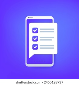 online survey icon with a phone, vector design