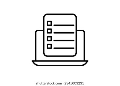 Online Survey Icon. Icon related to survey. line icon style. Simple vector design editable