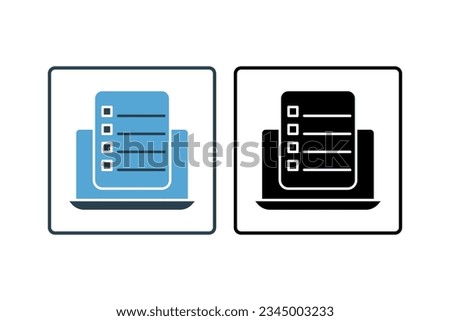 Online Survey Icon. Icon related to survey. solid icon style. Simple vector design editable