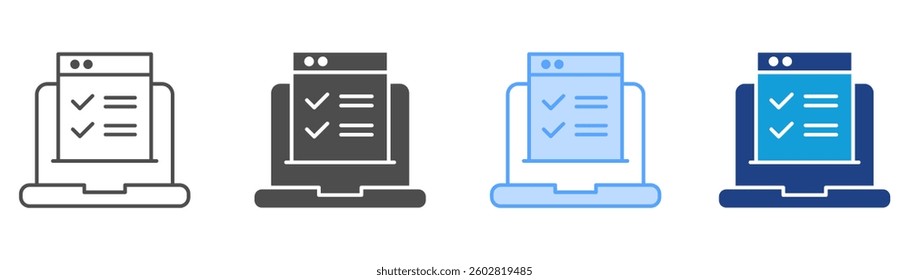 Online Survey Icon Set Multiple Style Collection