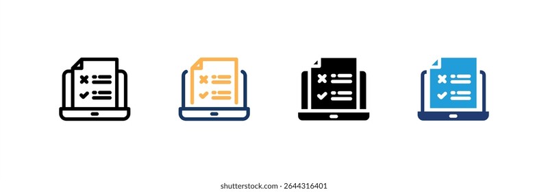 Conjunto de iconos de Encuesta en línea colección de estilos múltiples. Ilustración vectorial.