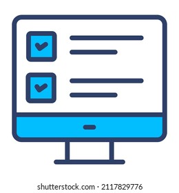 Icono de encuesta en línea. Ilustración vectorial de interfaz de usuario, como signo vectorial simple y símbolo de moda en estilo de arte de línea, para diseño y sitios web, o aplicaciones móviles,