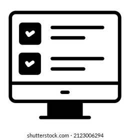 Icono de encuesta en línea. Ilustración vectorial de interfaz de usuario, como signo vectorial simple y símbolo de moda en estilo de arte de línea, para diseño y sitios web, o aplicaciones móviles,
