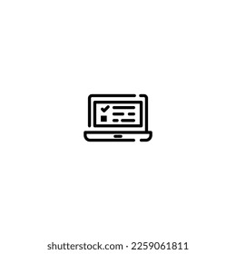 Online Survey incomplete line art icon template