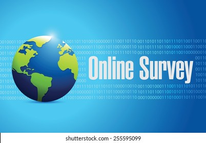 online survey international sign illustration design over a binary background