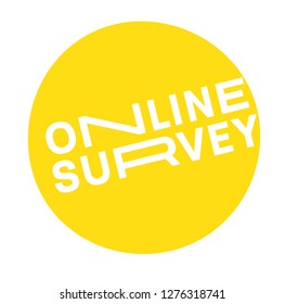 Online Survey label on white background