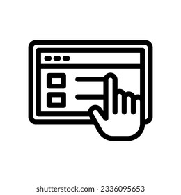 online survey line icon illustration vector graphic. Simple element illustration vector graphic, suitable for app, websites, and presentations isolated on white background