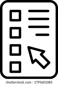 Vector de icono de línea de encuesta en línea.