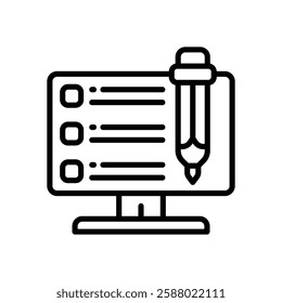 online survey line icon. vector icon for your website, mobile, presentation, and logo design.