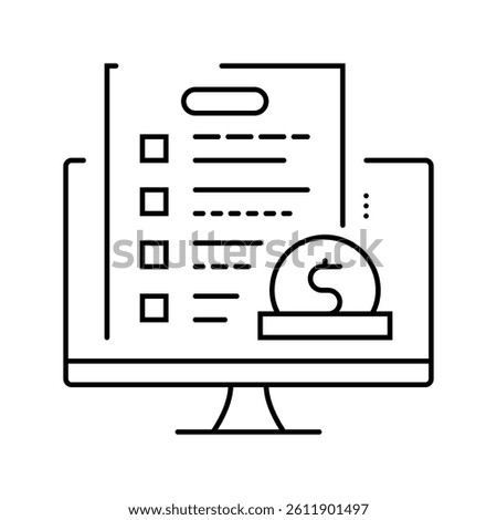 online survey line icon vector. online survey sign. isolated contour symbol black illustration