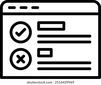 Online Survey Line Vector Icon Design