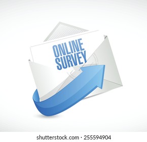 online survey mail illustration design over a white background