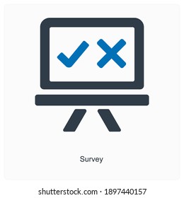 Online survey or mobile survey icon concept