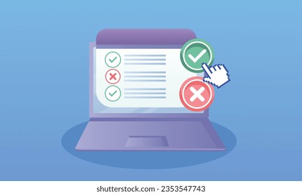 online survey Mobile questionnaire, customer voting concept Feedback Business.on blue background.Vector Design Illustration.