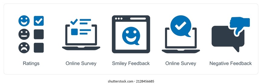 Online Survey And Negative Feedback Icon Concept