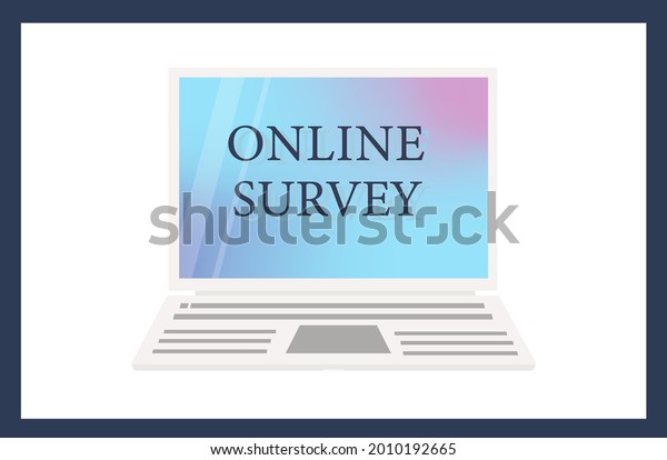 Online Survey On Laptop Computer Screen Stock Vector (Royalty Free ...