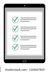 Online survey on the tablet