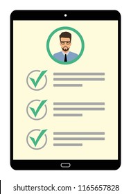 Online survey on the tablet