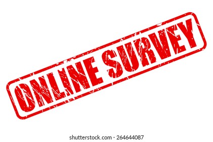 Online survey red stamp text on white