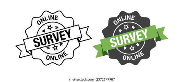 Online survey rounded vector symbol set