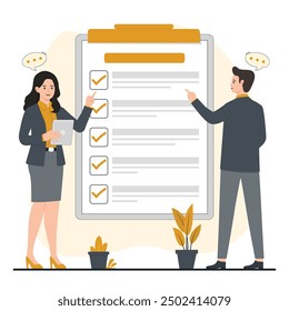 Online Survey vector concept Public opinion polling illustration
