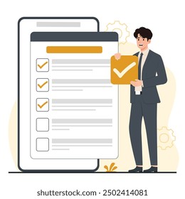 Online Survey vector concept Public opinion polling illustration