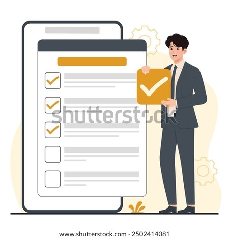 Online Survey vector concept Public opinion polling illustration