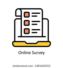 Online Survey vector Filled outline Design illustration. Symbol on White background EPS 10 File 