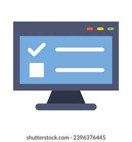 Online Survey Vector Flat Icon For Personal And Commercial Use.
