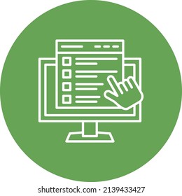 Icono del vector de la encuesta en línea. Se puede usar para imprimir, móviles y aplicaciones web.