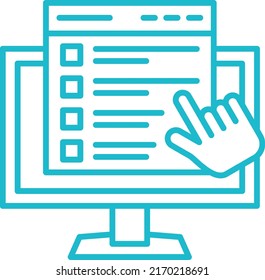Vektorsymbol der Online-Umfrage. Kann für Druck-, Mobil- und Web-Anwendungen verwendet werden.
